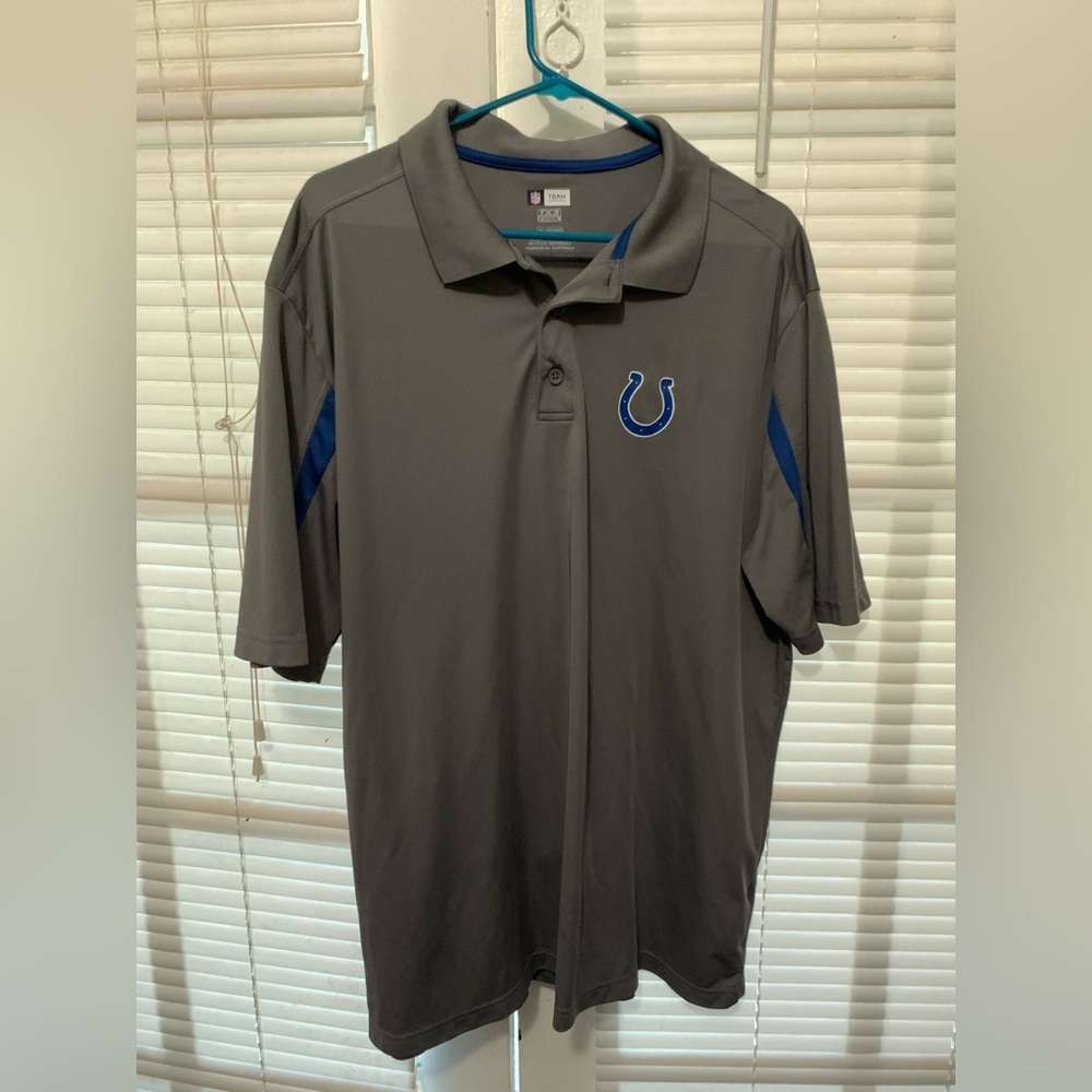 NFL Team Apparel Blue and Gray Indianapolis Colts Polo